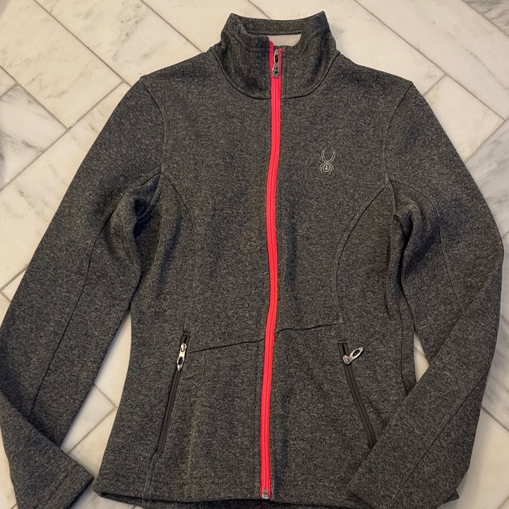 Spyder Gray CORE fleece Women's Sweater with Pink Accents